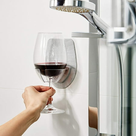 Green Red Wine Glass Holder Watt Plastic Bath Shower Home Bathroom Party Decor Rack Tools